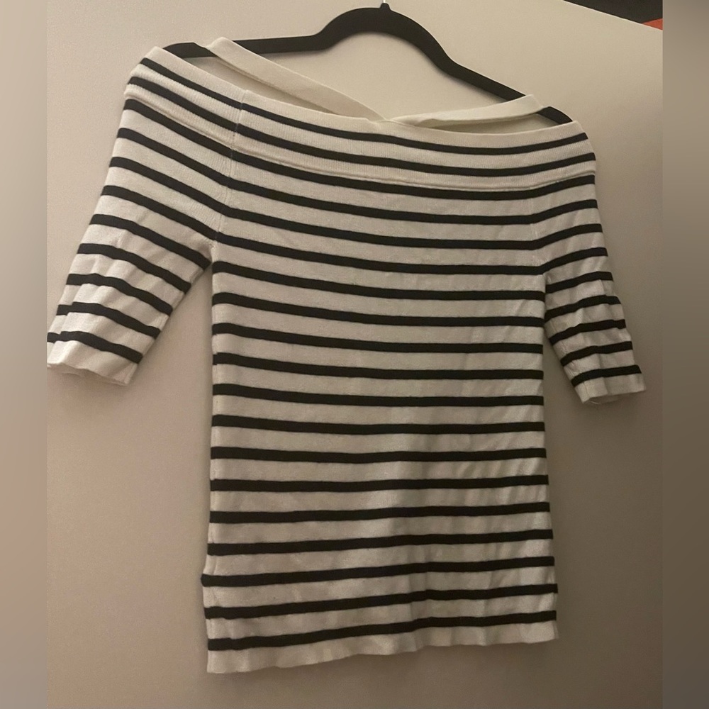 Express black & white stripes blouse size M